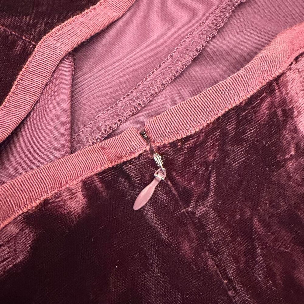 ralph lauren country vintage burgundy crushed velvet maxi skirt - Picture 3 of 4